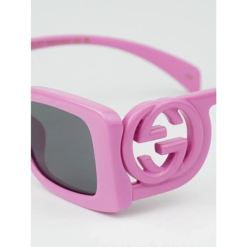 NEW Gucci GG1325S 006 Pink Grey Rectangle Unisex Sunglasses GG 1325S